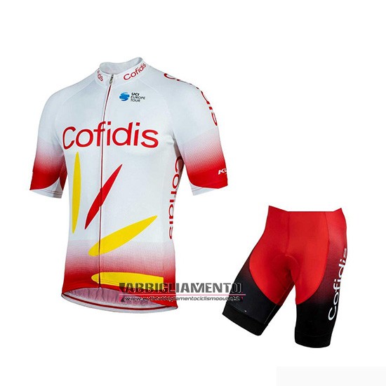 Abbigliamento Cofidis 2019 Manica Corta e Pantaloncino Con Bretelle Rosso Bianco - Clicca l'immagine per chiudere